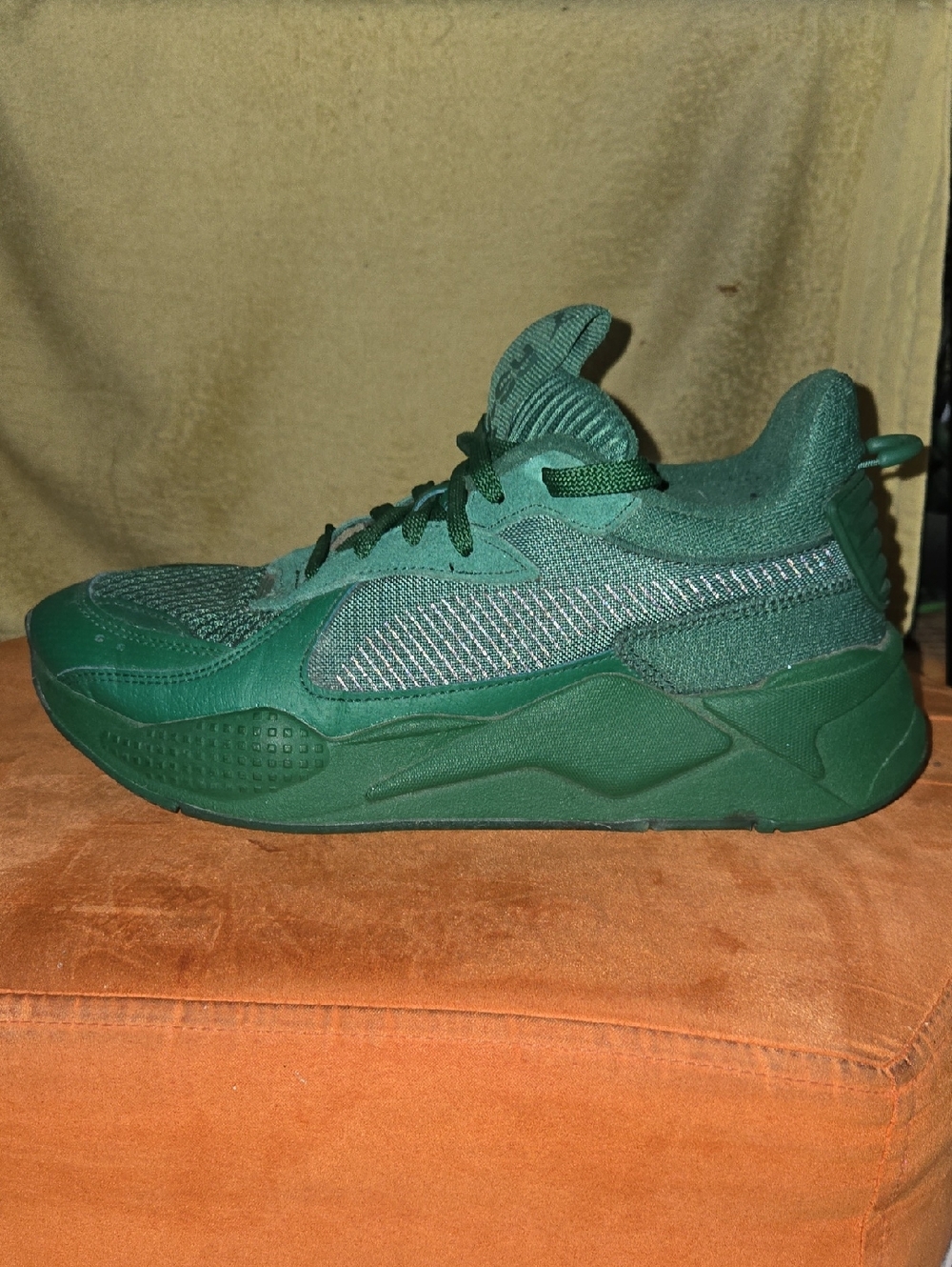 Puma Rsx All Green Low-Top Athletic Sneaker Womens 8.5